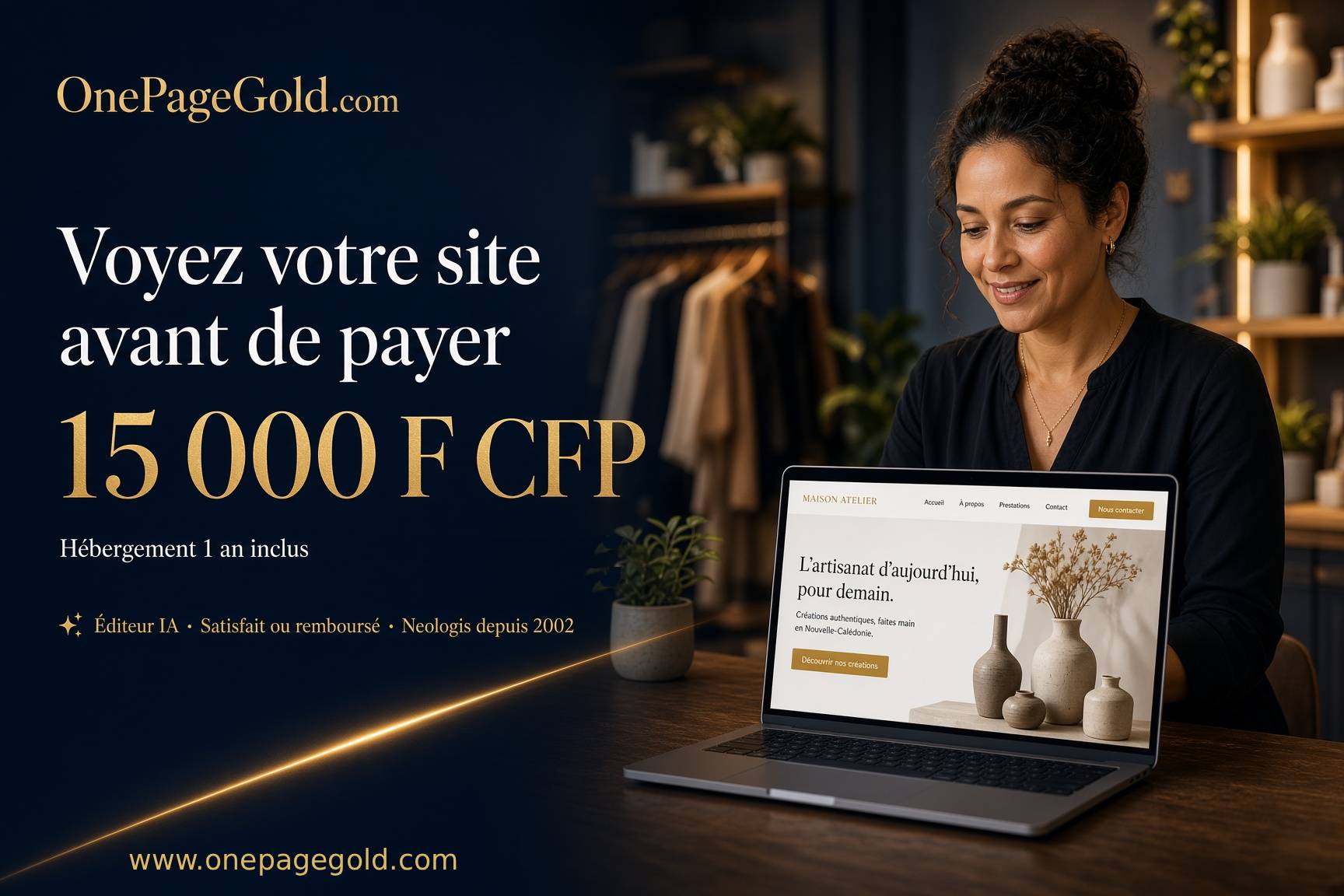 OnePageGold — voir son site avant de payer